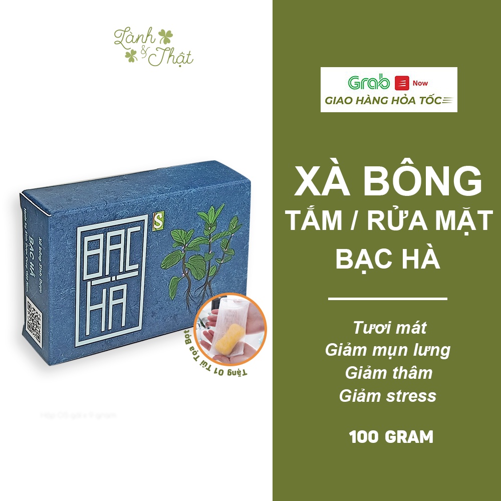 Xà bông sinh dược bạc hà 100% tự nhiên làm sáng da sảng khoái tươi mát 100gram