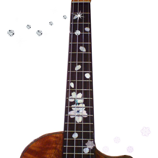 Miếng Dán Tự Dính Hình Hoa Anh Đào Và Đàn Guitar Dễ Thương
