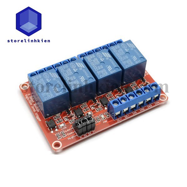 Mạch 4 Relay 5V 12V 10A Opto kích High/Low