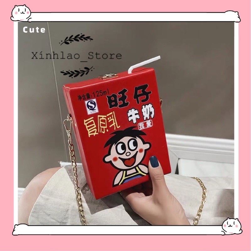 Túi đeo chéo hộp sữa wangzi(ảnh thật cuối)