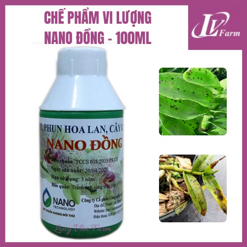 Chế Phẩm Vi Lượng NANO ĐỒNG - 100ml - Dung Dịch Phun Xịt Diệt Vi khuẩn, Nấm Mốc Cho Hoa Lan, Cây Cảnh