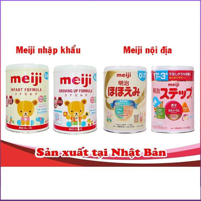 Combo 2 Hộp Sữa Meiji 800g lon Meiji số 0 và số 1 hàng nội địa Nhật