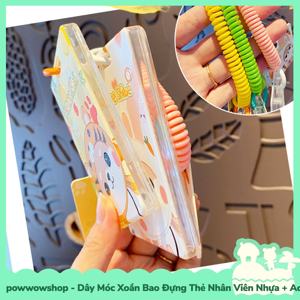 [Sẵn VN - Hỏa Tốc] Dây Móc Khóa Xoắn Lò Xo Bao Đựng Thẻ Nhân Viên Nhựa PC+Acrylic Mẫu Fortune Shibe Shiba Dog