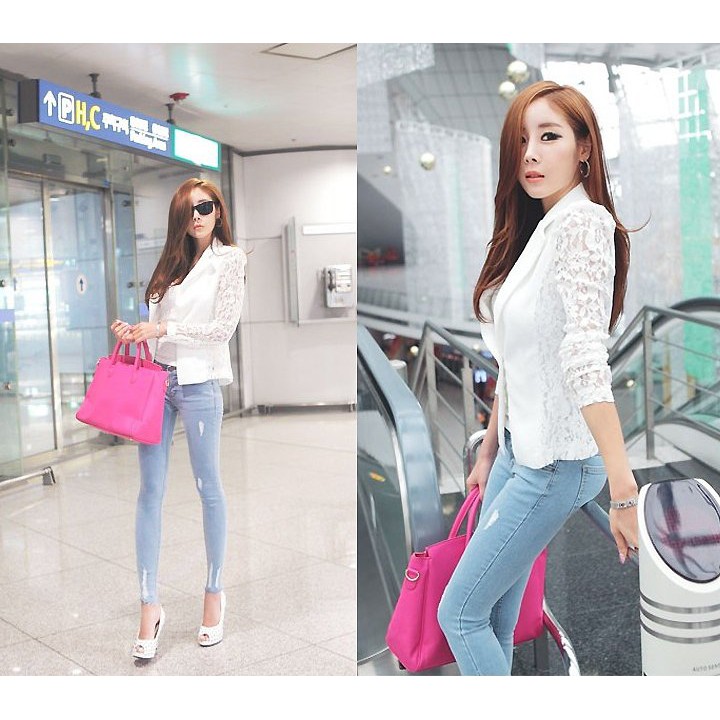 Áo khoác vest phối ren thiết kế cao cấp