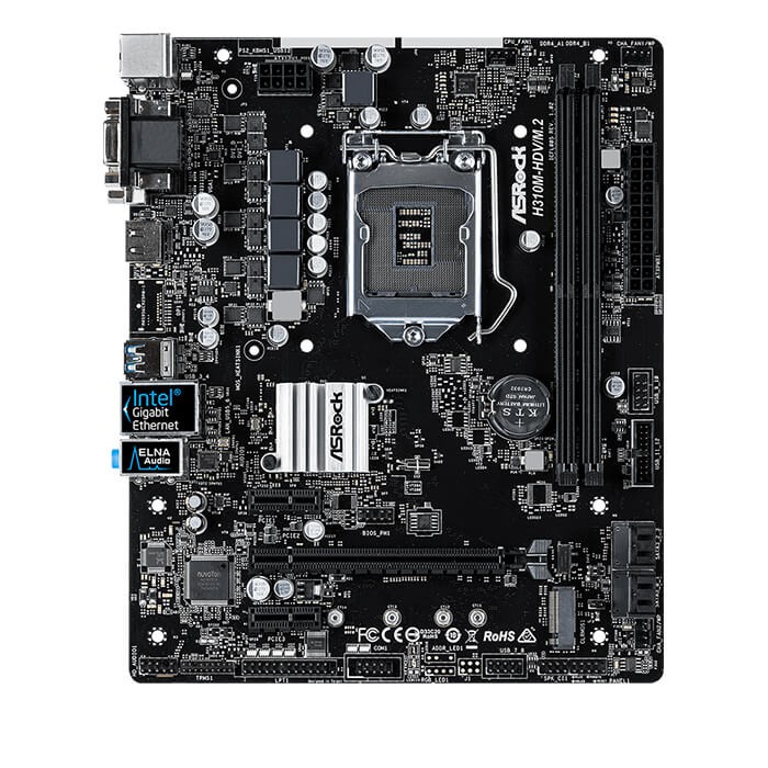 Mainboard Asrock H310M-HDV (Chipset Intel H310 / Socket LGA1151 / VGA onboard)