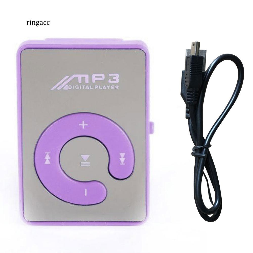Máy nghe nhạc MP3 có kẹp mini hỗ trợ thẻ nhớ Micro SD 4.3x2.9x1.7cm kèm cáp sạc và truyền dữ liệu
