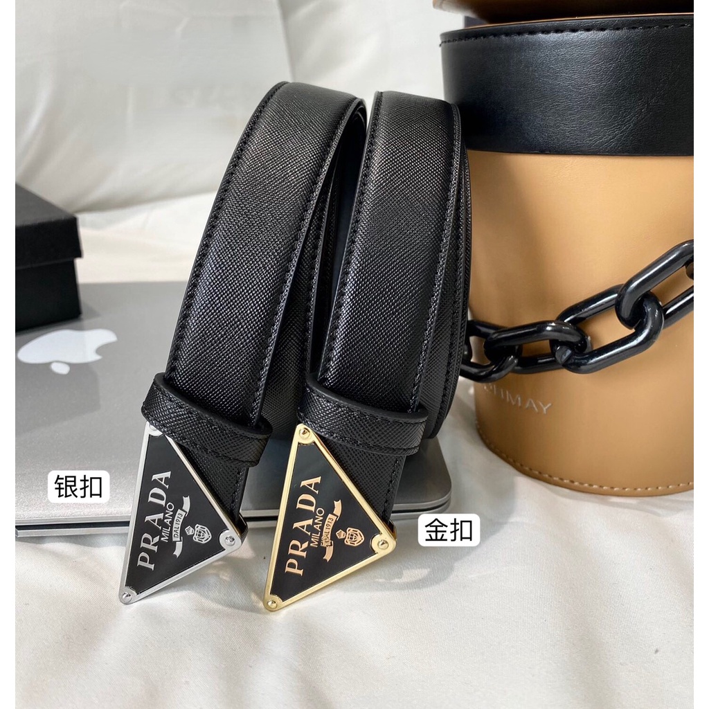 Thắt Lưng Da 110cm Có In Logo Hình Tam Giác Cá Tính Cho Nữ