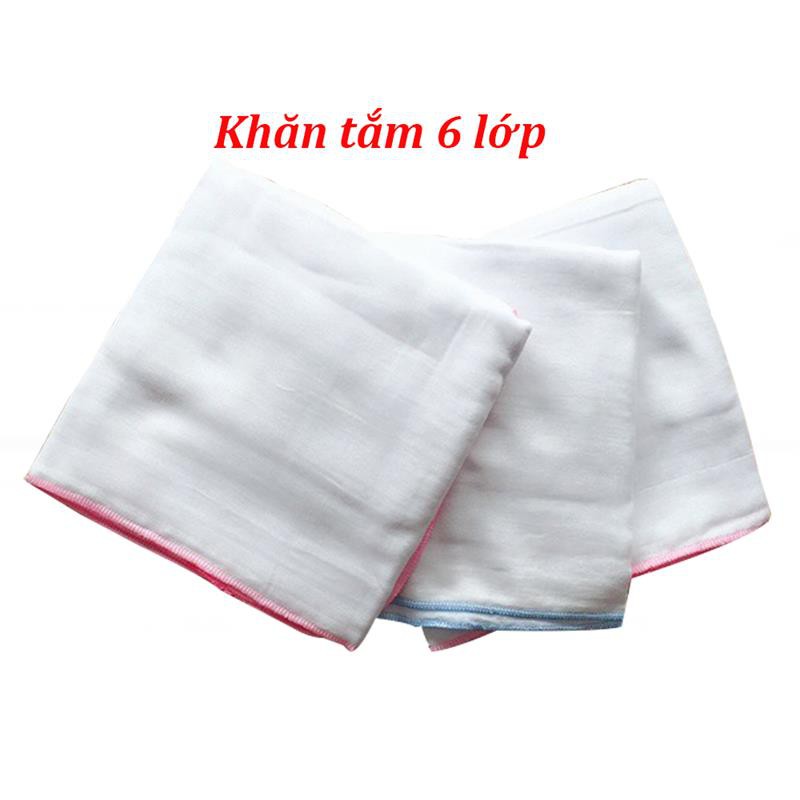 Khăn Tắm Cho Bé Màu Trắng Hàng Việt Nam 4 lớp, 6 Lớp 70x70 cm