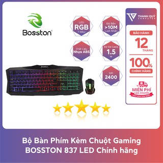 Bộ Bàn Phím Kèm Chuột Gaming BOSSTON 837 LED 7 Màu - Chính Hãng - Bảo Hành 12 Tháng