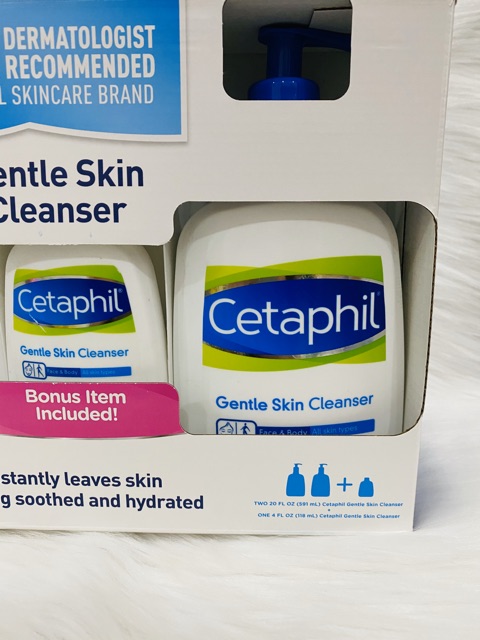 {Date 2023]-Sữa rửa mặt Cetaphil nguyên bộ 3 chai của Canada