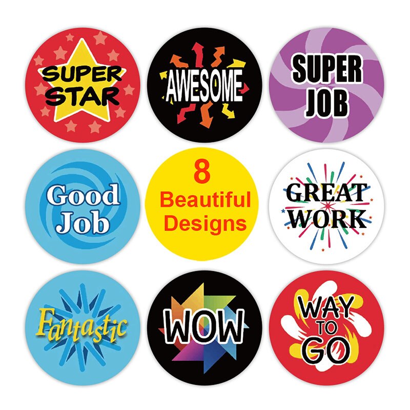 Bộ 500 Miếng Dán Hình Tròn Dễ Thương 2.5cm / 1inch Trang Trí Hộp Quà Sinh Nhật Cho Bé