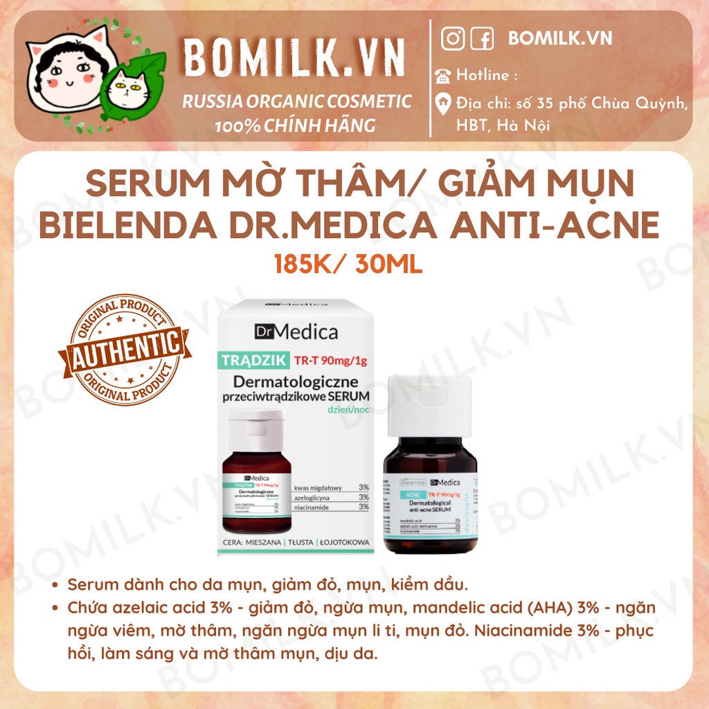 TInh chất dưỡng serum Azelaic Bielenda Dr.medica - kiềm dầu, ngừa mụn và mờ thâm