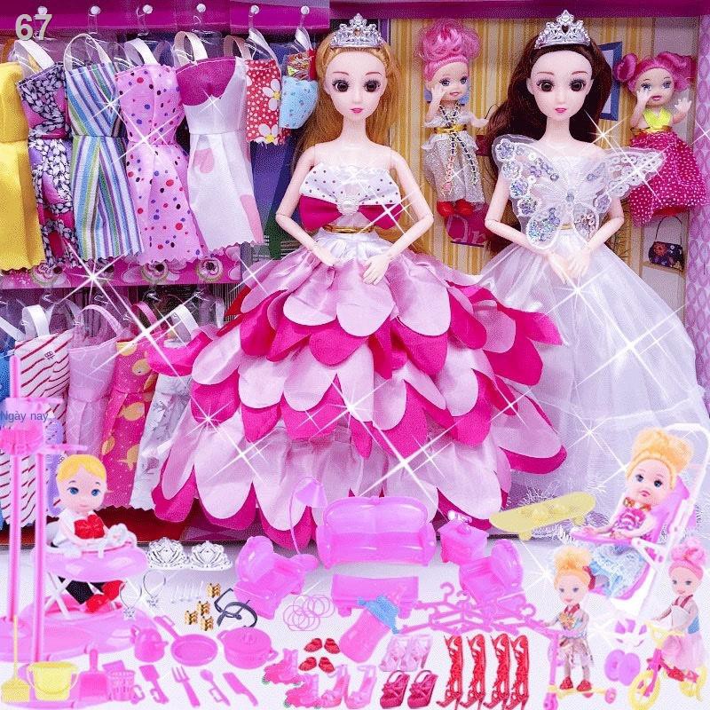 Yimengsiyang Búp bê Barbie bộ hộp quà lớn cô gái váy cưới công chúa trẻ em chơi nhà đồ món sinh nhậtO