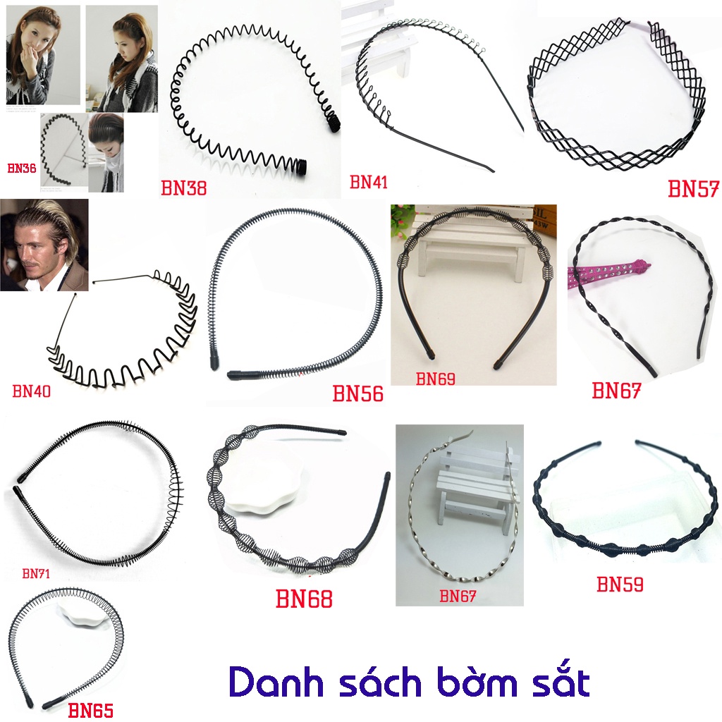 Bờm cài tóc nam nữ unisex nhựa và sắt mẫu mới