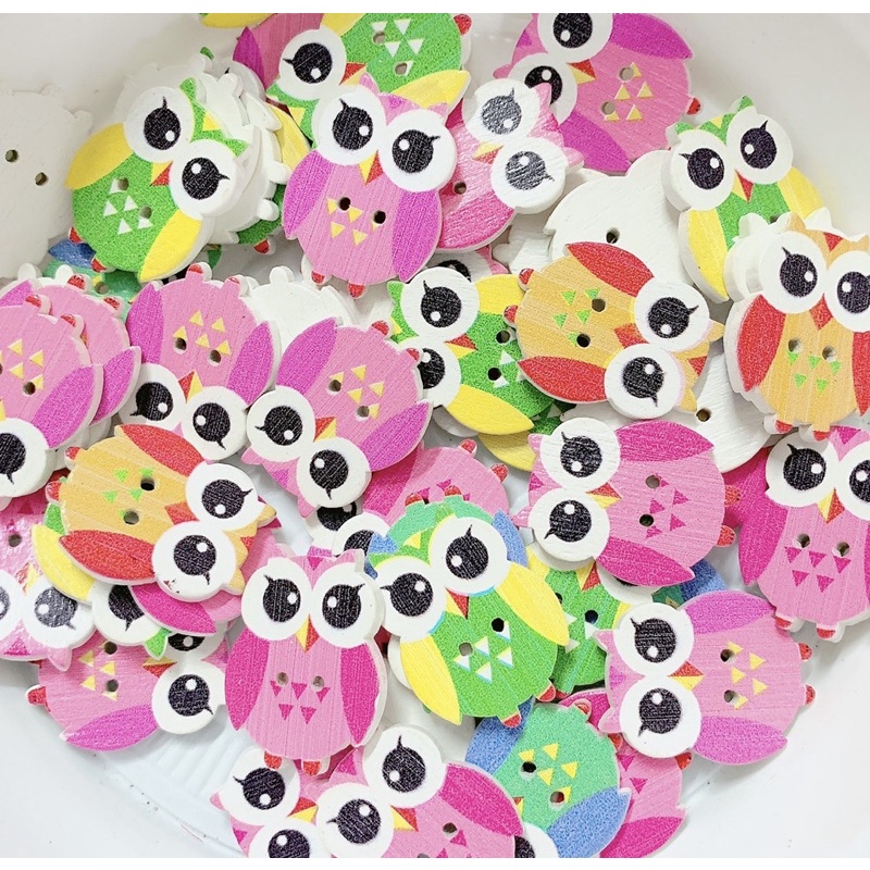 Set 10 nút ( cúc )áo hai lỗ hình cú mèo