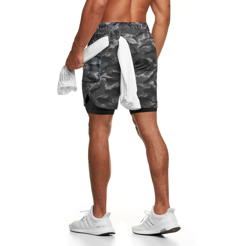 Quần Short Thể Thao Nam 2 Trong 1, Nhanh Khô, Size M-3XL