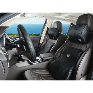 Bộ Gối Tựa Đầu Tựa Lưng Chất Liệu 100% Cao Su Non  Cho Ô Tô Xe Hơi - Gồm 1 Gối Cổ Và 1 Gối Tựa Lưng