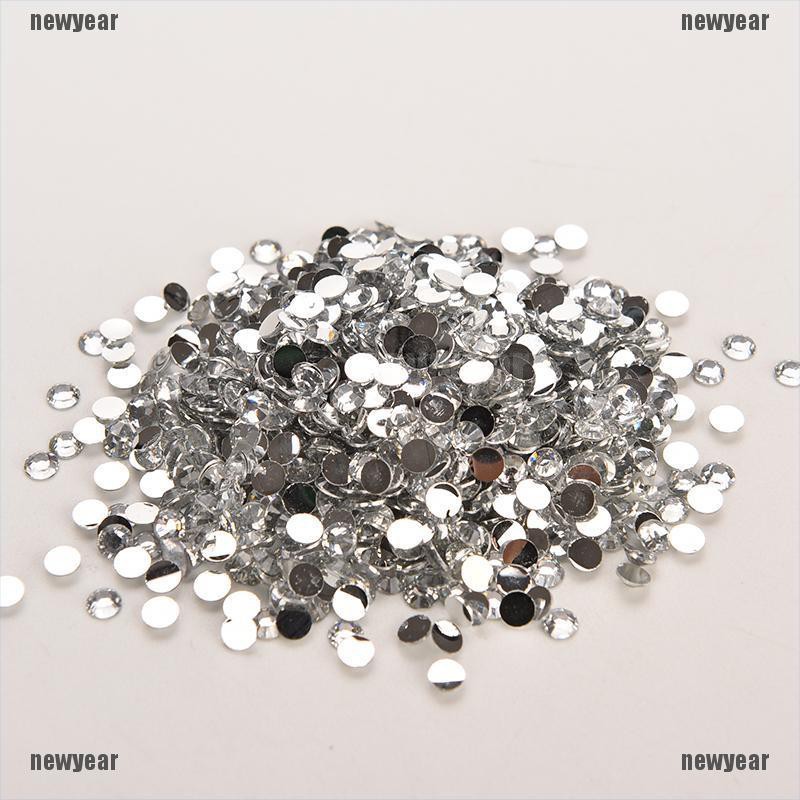 Set 1000 Hạt Nhựa Tròn Dẹt 4mm Đính Móng Nghệ Thuật