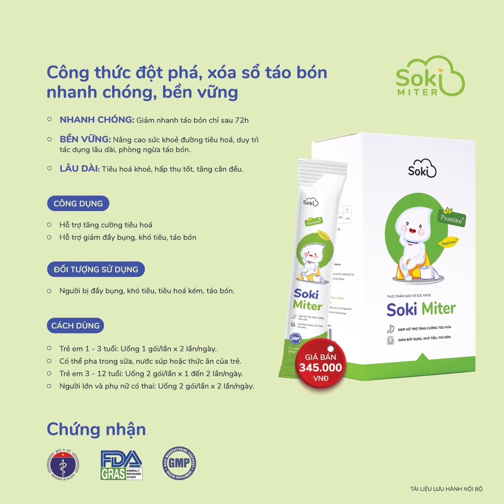 Soki Miter [Chính hãng] - Dứt điểm táo bón, tiêu hóa bon bon