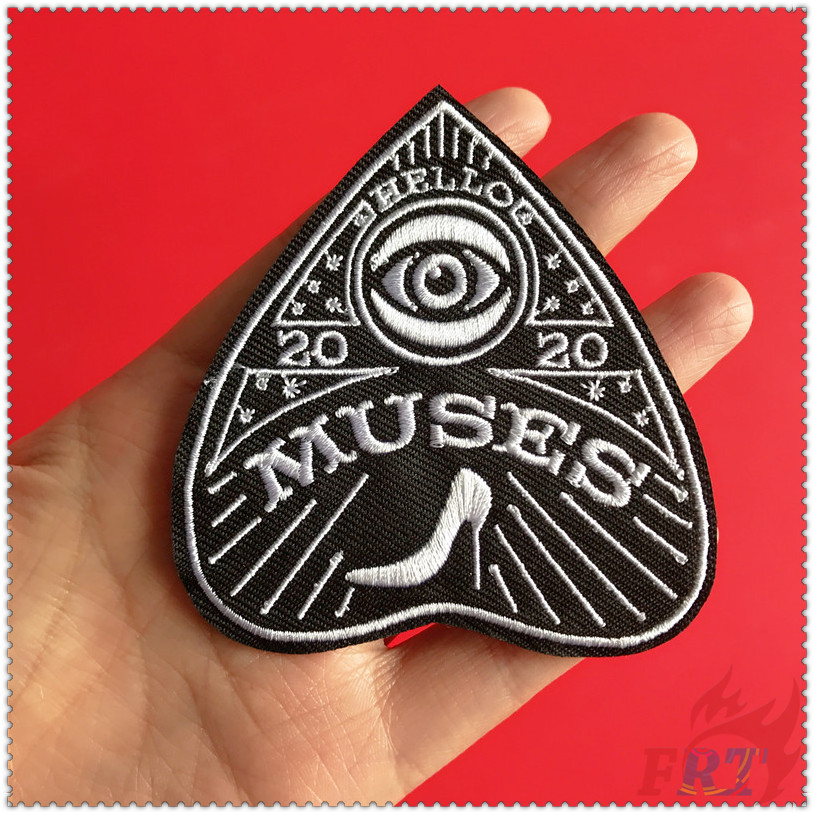 Miếng vá ủi lên quần áo màu trắng đen phong cách thời trang punk DIY