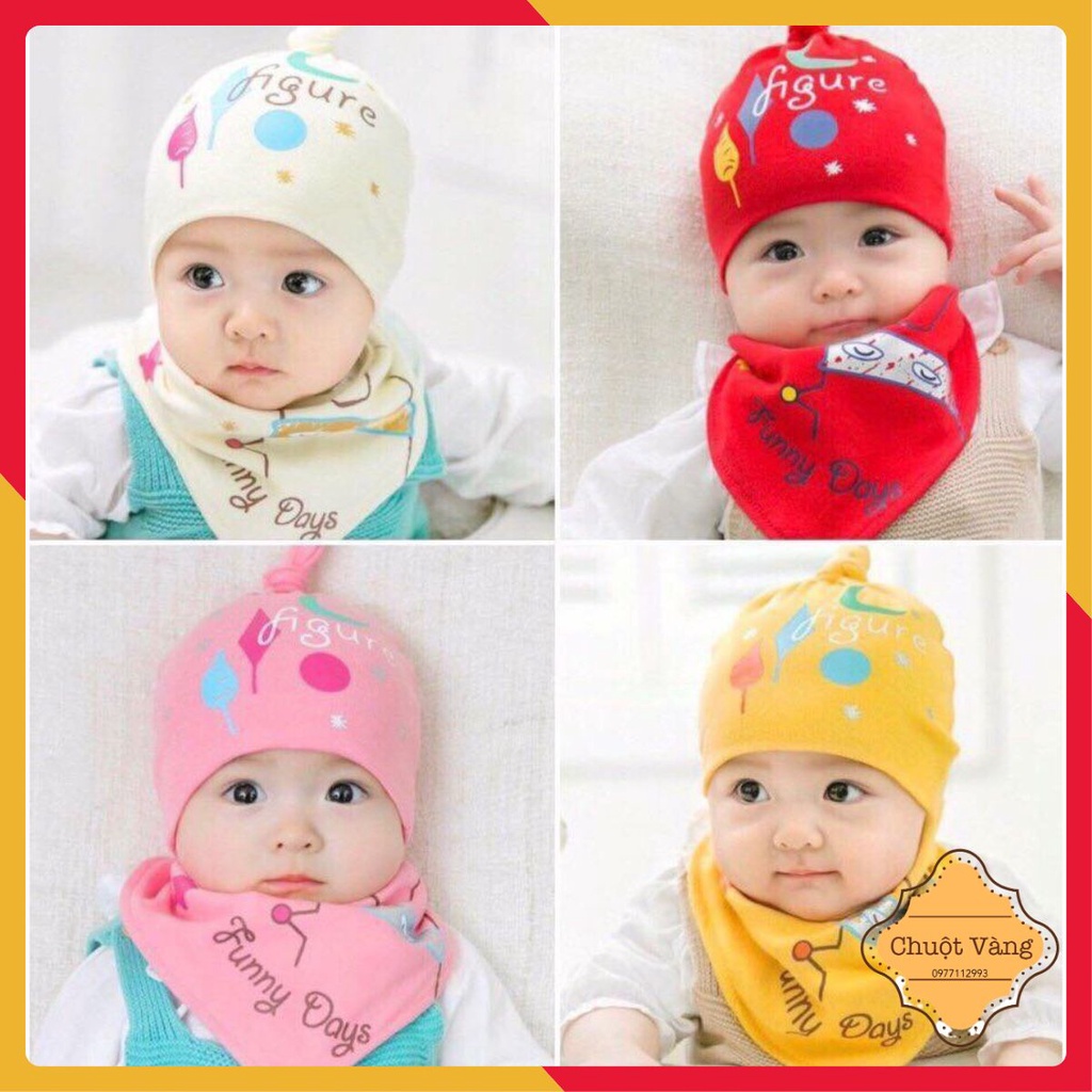 Set mũ yếm cotton