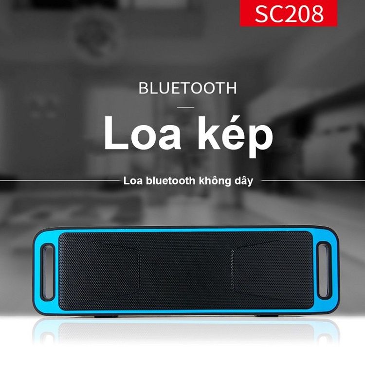 Loa Basspal SC208 không dây Bluetooth hỗ trợ nghe nhạc MP3 FM nhỏ gọn phù hợp sử dụng ngoài trời