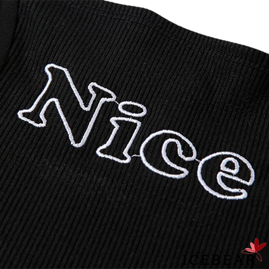 Áo Sát Nách Dệt Kim Hở Lưng In Chữ Cá Tính Cho Nữ