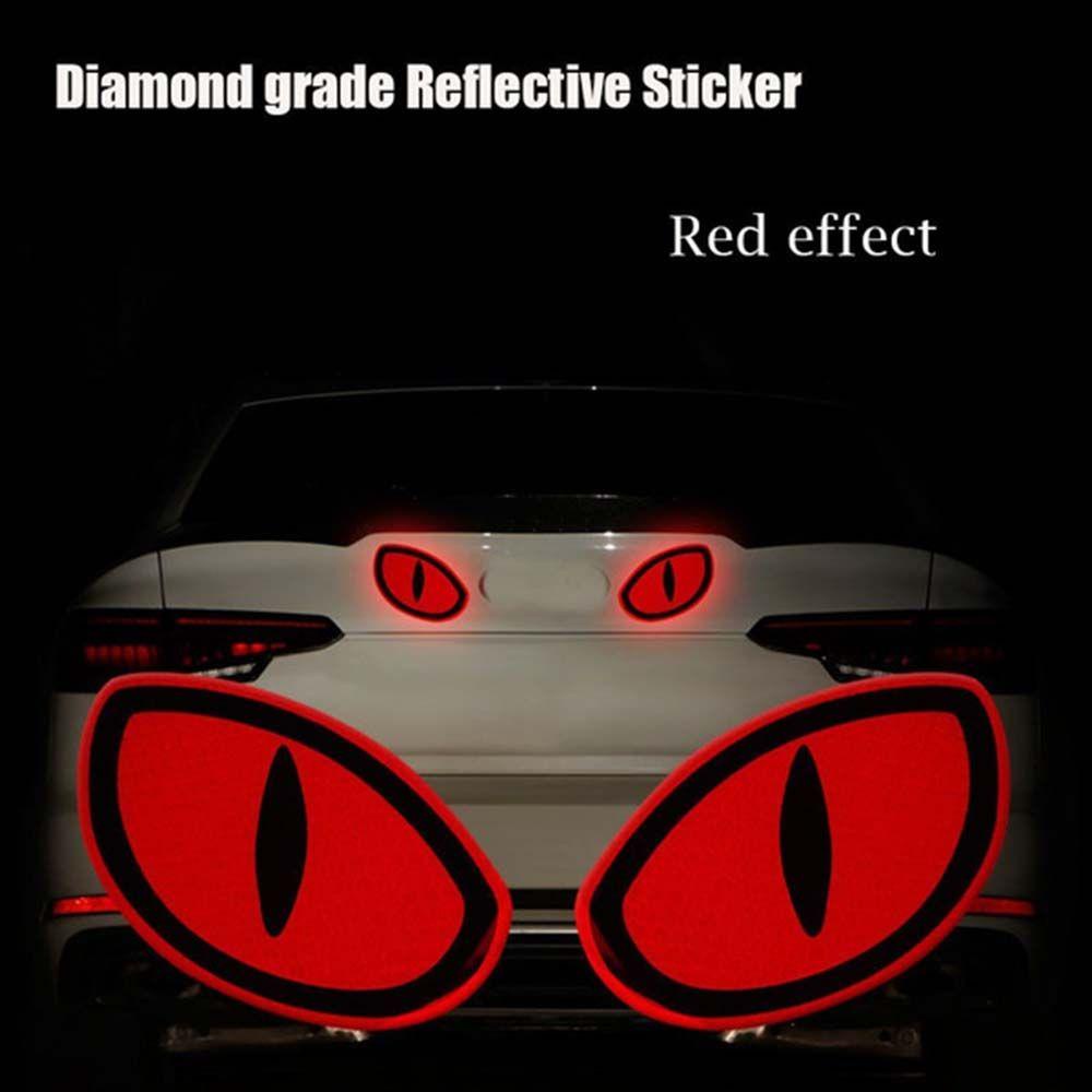 Miếng Dán Trang Trí Xe Hơi Hình Đôi Mắt Mèo Phản Quang Chống Va Chạm