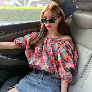 Áo sơ mi tay ngắn in họa tiết hoa thời trang mùa hè