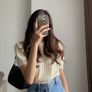 [ảnh thật] áo len vặn thừng basic freesize trắng/nâu