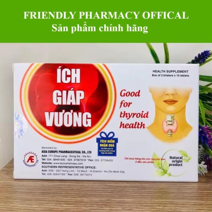 Ích Giáp Vương – Hỗ trợ điều trị rối loạn tuyến giáp (Hộp 30 viên)