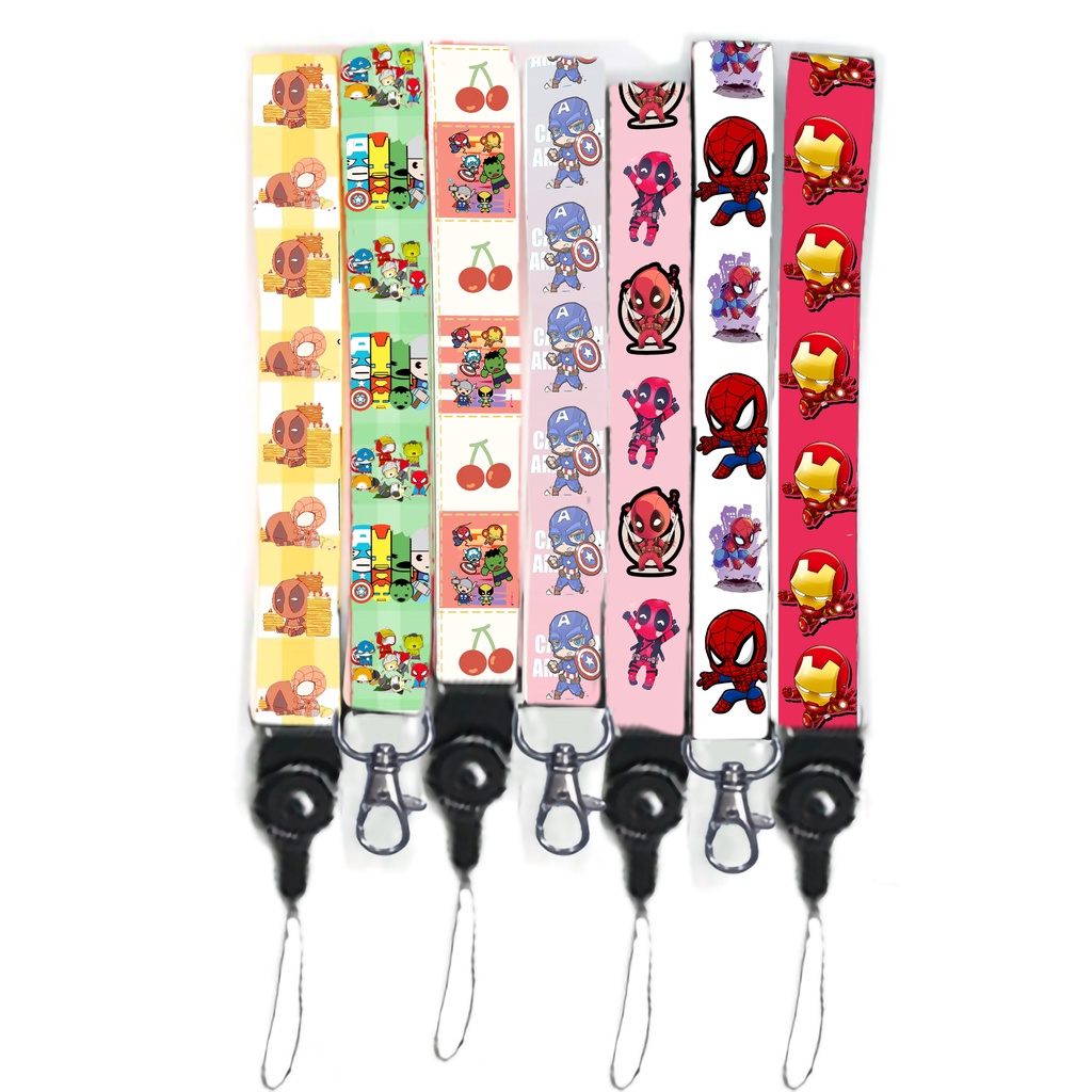 dây strap siêu anh hùng STI10 hoạt hình dây treo thẻ name tag ngắn cute dễ thương 15cm