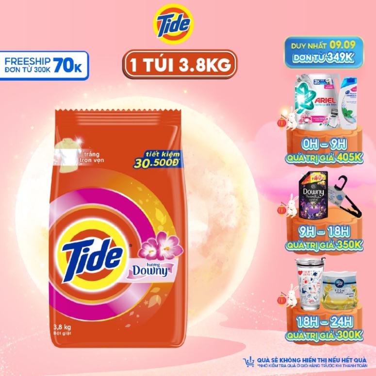 siêu thị S.MART 0385978841 Bột giặt Tide Hương Downy Túi 3.8kg siêu thị S.MART 0385978841