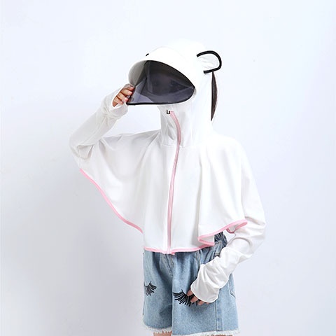 Áo Khoác Chống Nắng Tia UV Siêu Mỏng Thoáng Khí Có Mũ Trùm Dành Cho Nữ 110-150cm