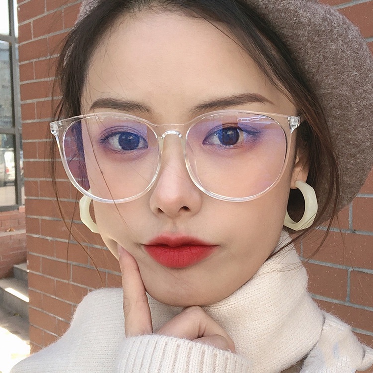 Kính mắt thời trang nam nữ gọng tròn mắt kính không độ chống tia UV phong cách Hàn Quốc đẹp giá rẻ EMOJI 068