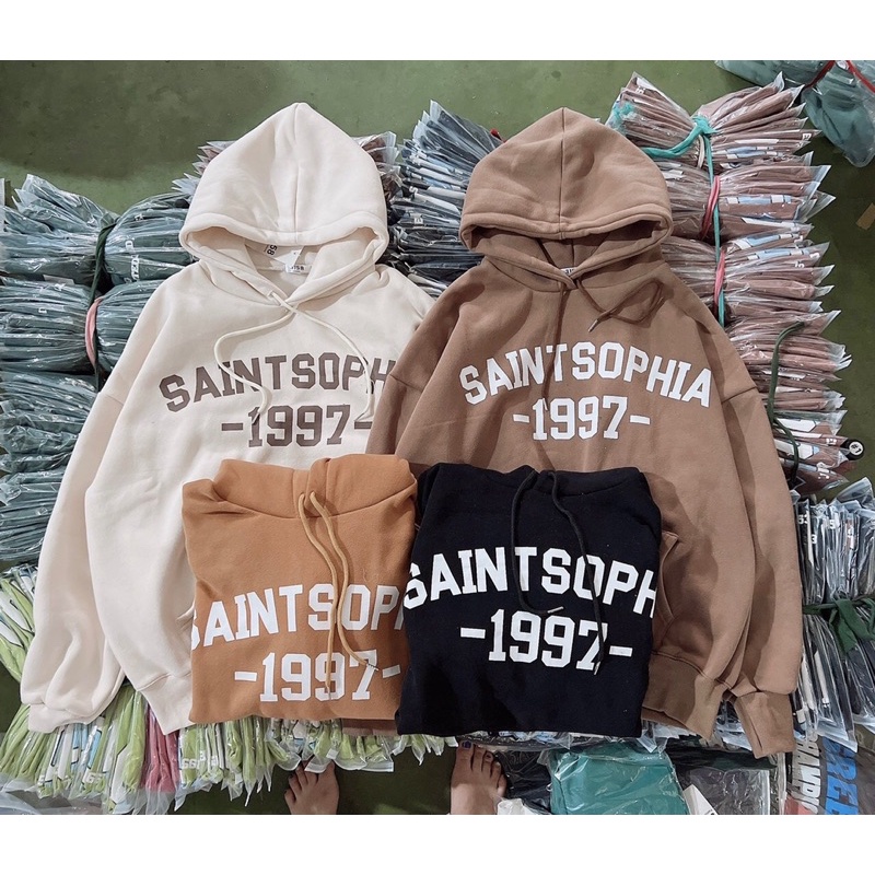 ÁO HOODIE NỈ FORM RỘNG TAY BỒNG - SOPHIA 1997