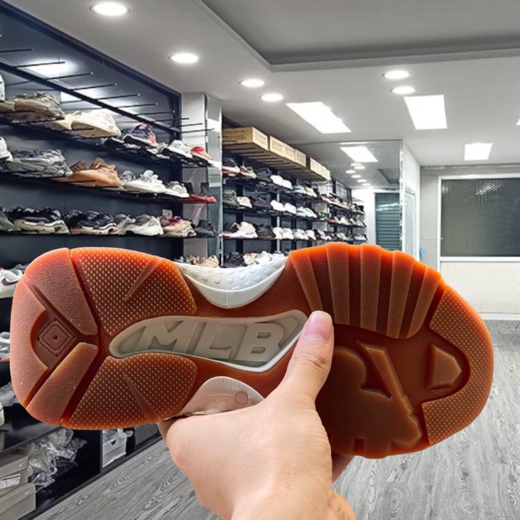 Giày thế thao MLB NY đế nâu  logo chuẩn in 3D  , Tăng chiều cao 5cm full bill box SC - Yabi_boutique