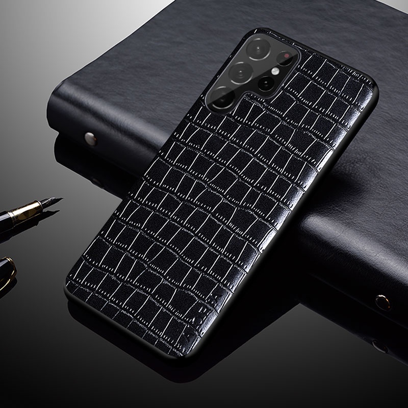 Bao da cá sấu sang trọng cho samsung s22 plus ultra 5g thiết kế mỏng Ốp điện thoại samsung galaxy s22 plus ultra case