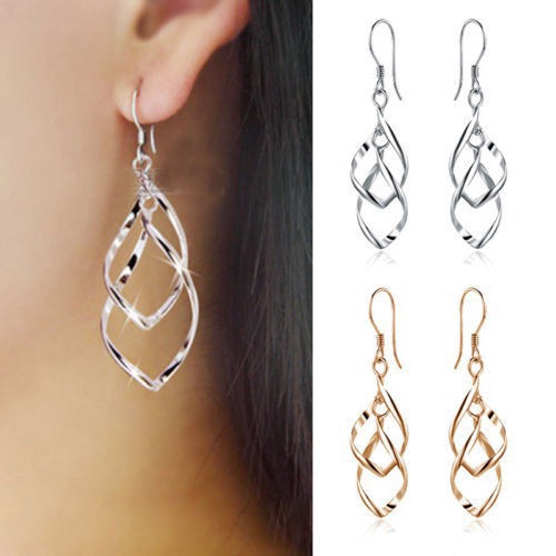 Bông Tai Mạ Bạc Dạng Vòng Đơn Giản
