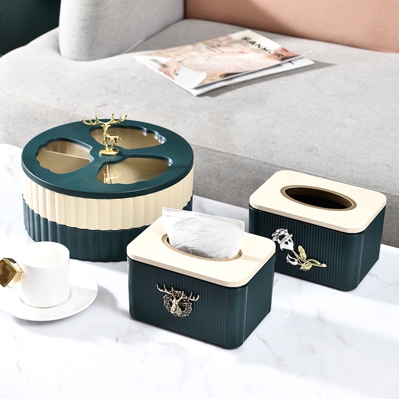Hộp đựng giấy ăn trang trí đầu hươu phong cách Châu Âu