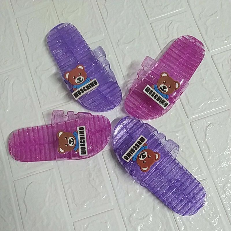 Dép trẻ em Moschino gấu ánh kim tuyến cho bé siêu dễ thương êm chân