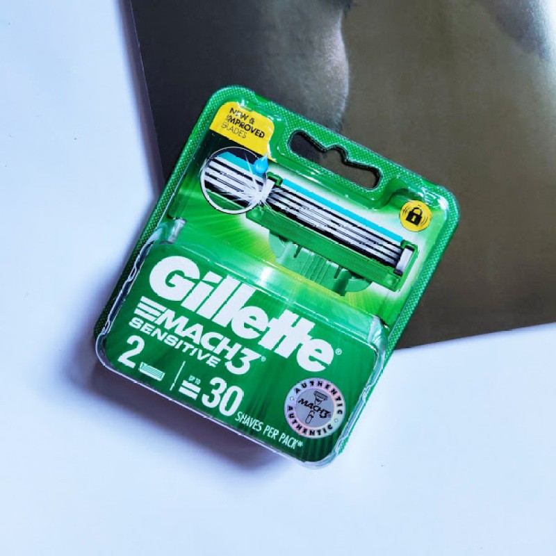 Lưỡi dao cạo râu dành cho da nhạy cảm Gillette Mach 3 (2 lưỡi/hộp)