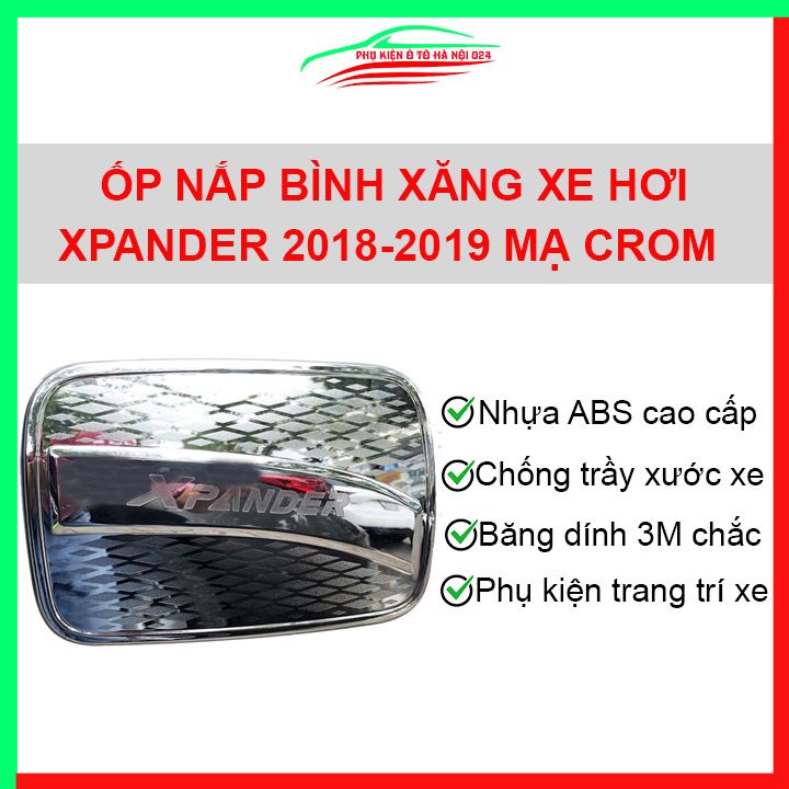 Ốp nắp xăng Xpander 2018 2019 mạ crom bảo vệ chống trầy trang trí ô tô