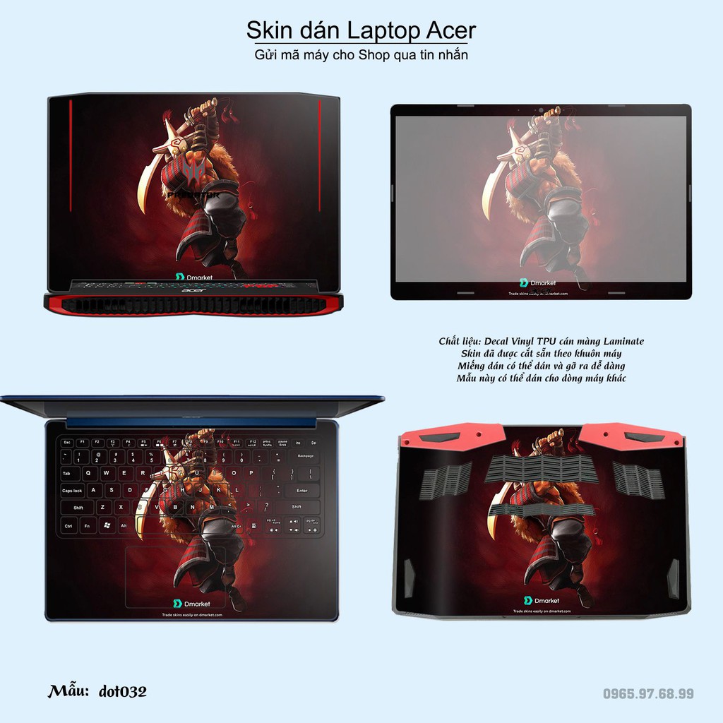 Skin dán Laptop Acer in hình Dota 2 nhiều mẫu 6 (inbox mã máy cho Shop)