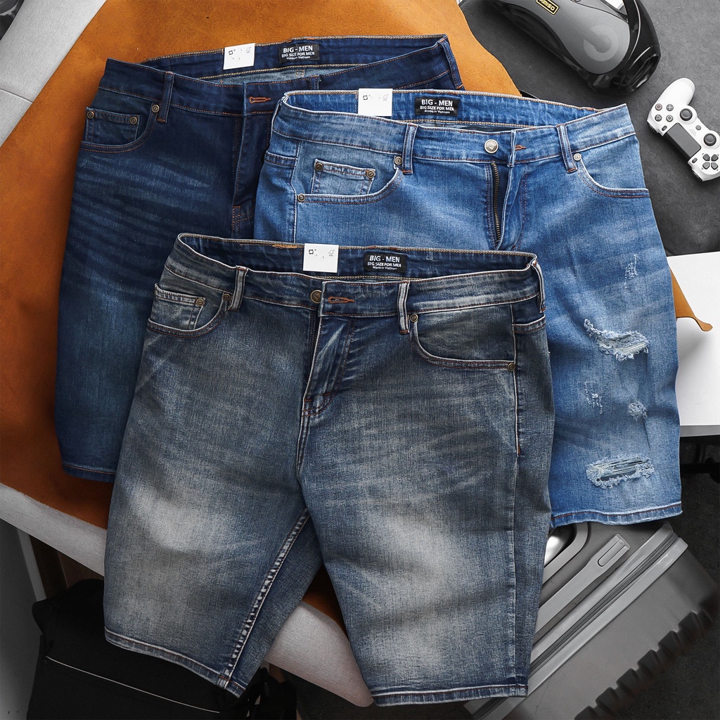 [bigsize] Quần short jean bigsize nam dáng đẹp 85-130kg