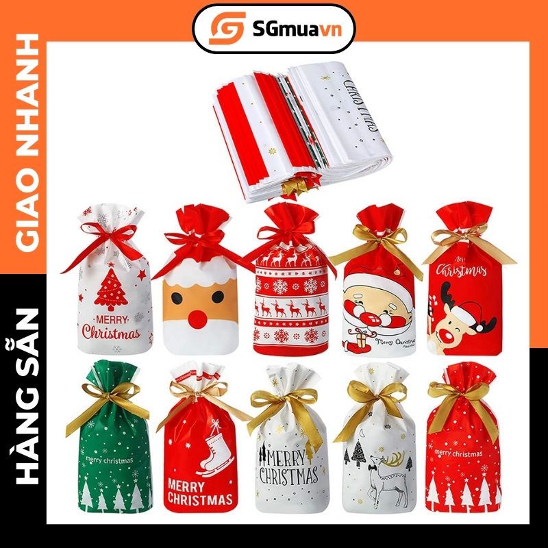 Túi đựng kẹo, quà,  trang trí tiệc Giáng sinh, Noel