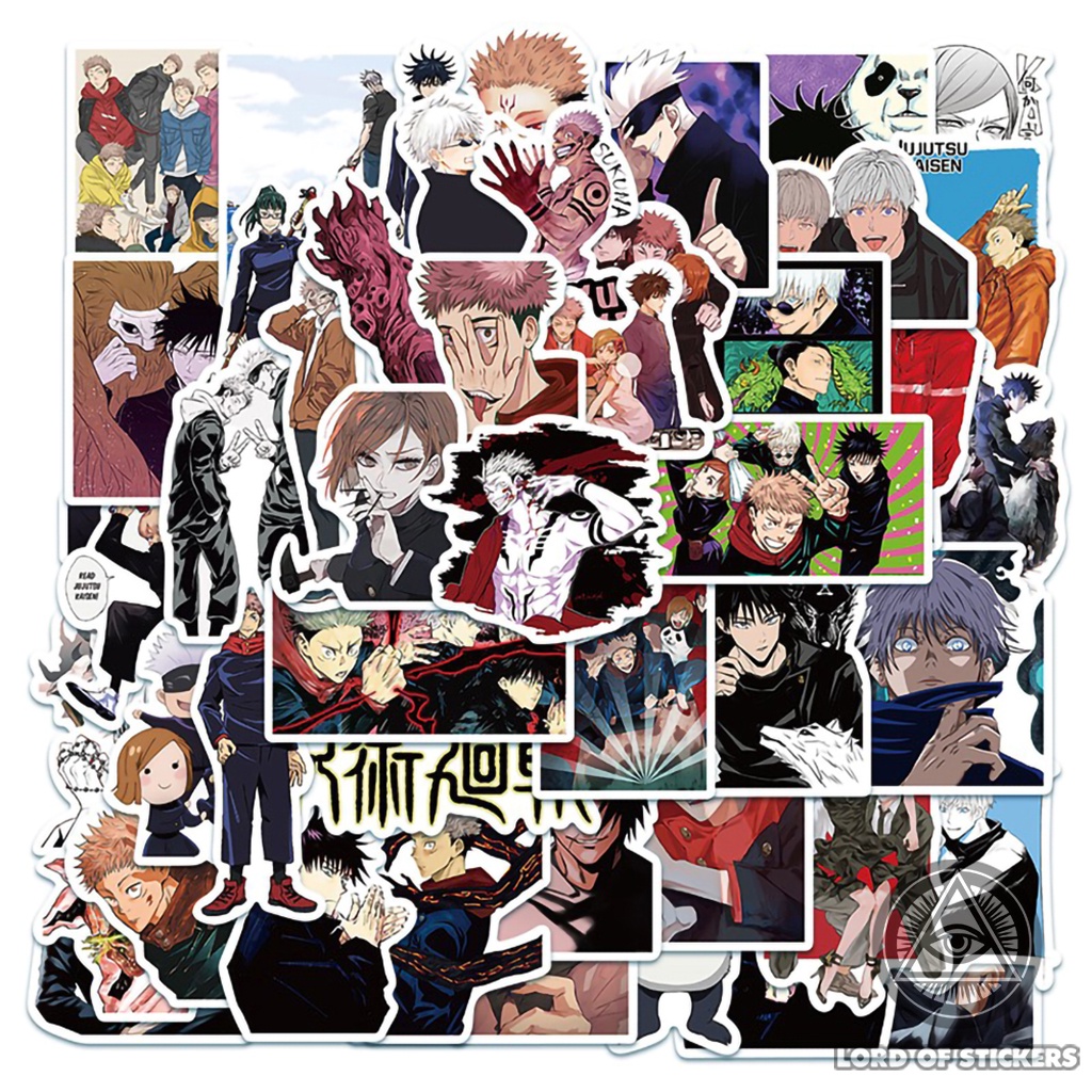 Set 100 Nhãn Dán Jujutsu Kaisen Anime Manga Sticker Hình Nhân Vật Truyện Tranh Trang Trí Mũ Bảo Hiểm, Điện Thoại, Guitar