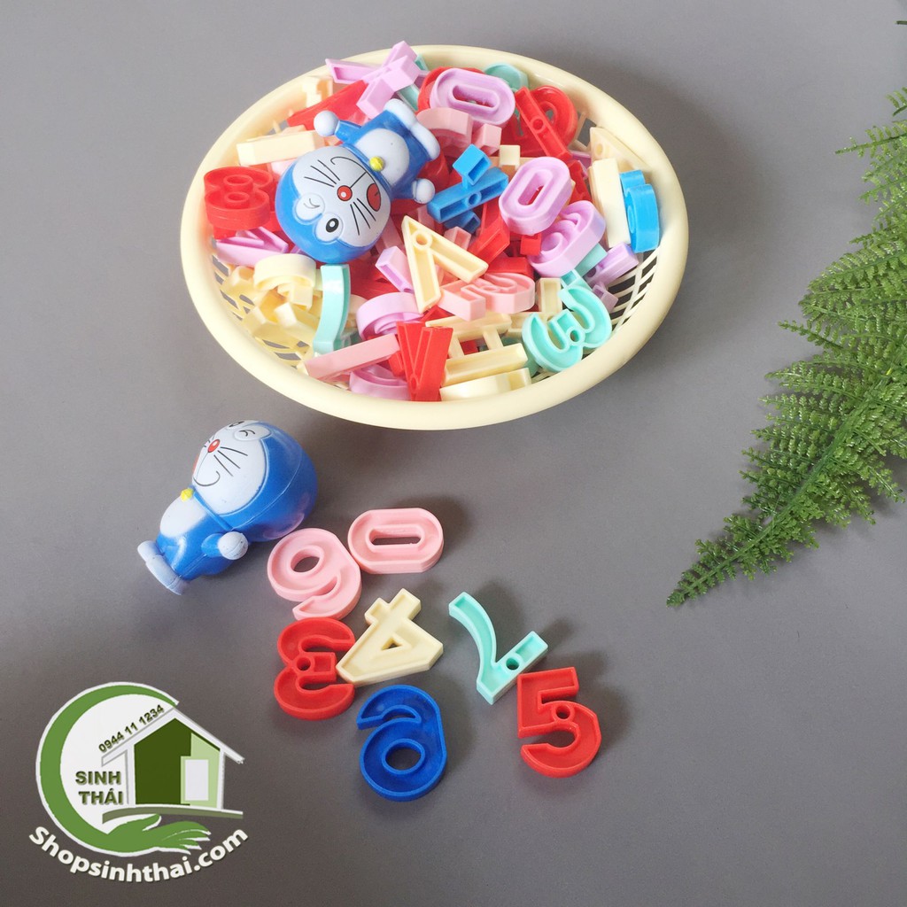 Bộ số từ 0 đến 10 bằng nhựa cho bé làm quen với các con số tập đếm có rổ đựng