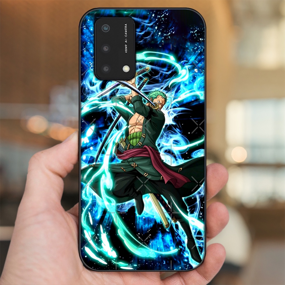 Ốp lưng Oppo A74, A93 5G, A95 viền đen in hình Zoro One Piece