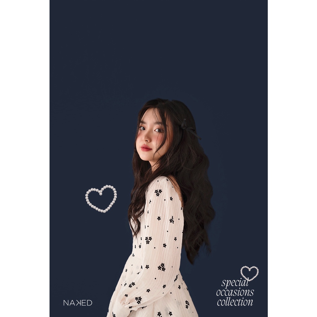 Váy tay dài hoa nhung gắn nơ Naked by V - Isabelle Dress